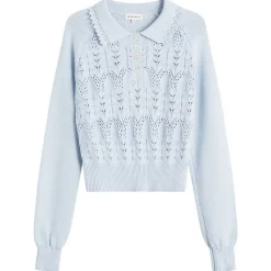 My Mum Made It Buttoned Lace Knit Pullover