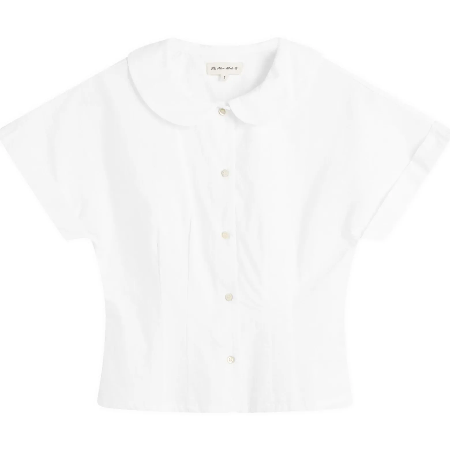 My Mum Made It Curved Collar Cap Sleeve Shirt