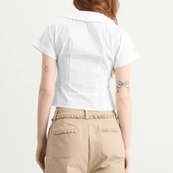 My Mum Made It Curved Collar Cap Sleeve Shirt