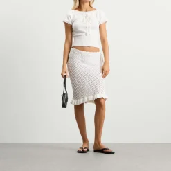 My Mum Made It Lace Knit Midi Skirt