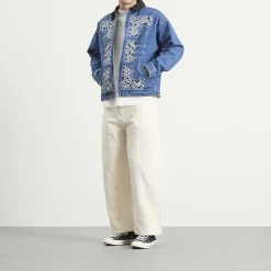 NOMARHYTHM TEXTILE Bandana Embroidery Denim Jacket