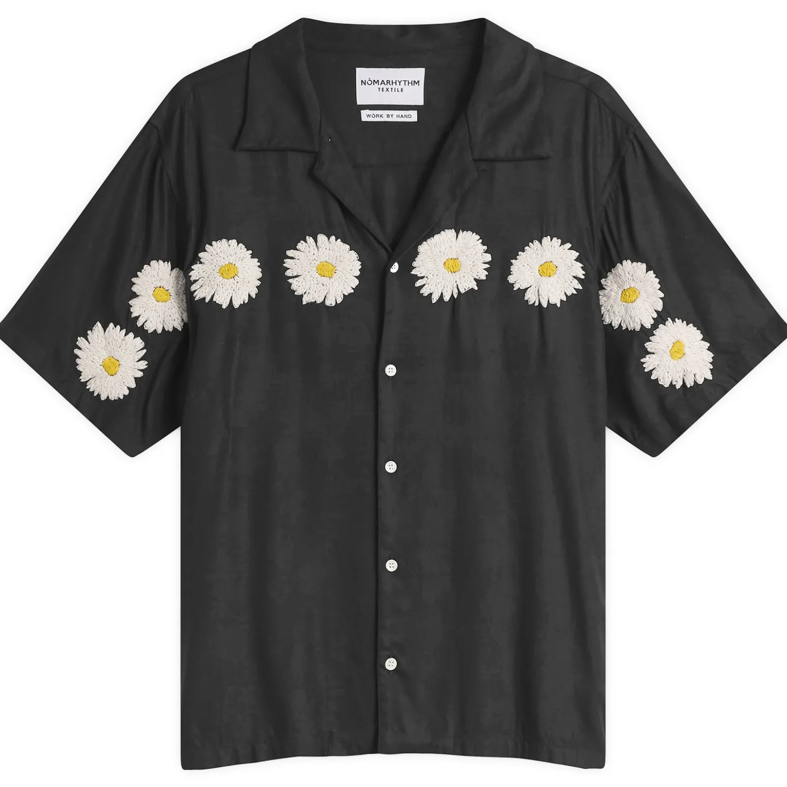 NOMARHYTHM TEXTILE Flower Embroidery Open Collar Shirt