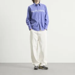 No Problemo Logo Stripe Poplin Shirt