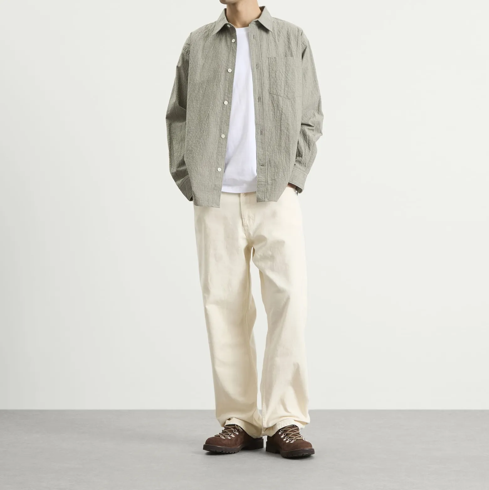 Norse Projects Falster Oversized Textured Stripe Shirt