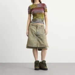 Paolina Russo Illusion Knit Cap Sleeve T-Shirt