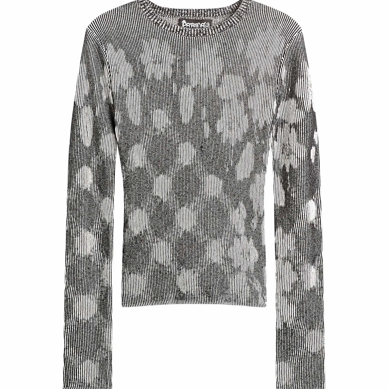 Paolina Russo Illusion Knit Fitted Long Sleeve Top