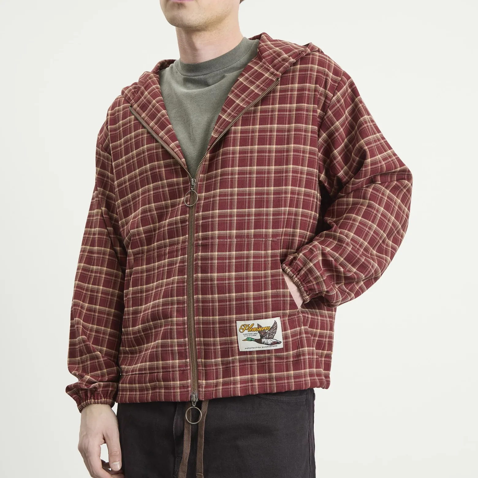 Pleasures Mallard Plaid Zip Hoodie