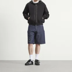 Pleasures x Zero Skull Denim Shorts
