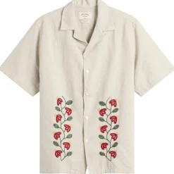 Portuguese Flannel Branch Embroidery Vacation Shirt