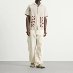 Portuguese Flannel Branch Embroidery Vacation Shirt
