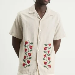 Portuguese Flannel Branch Embroidery Vacation Shirt