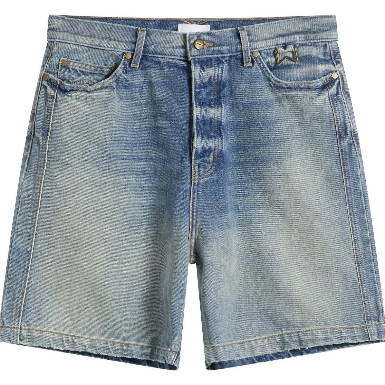 Rhude Boxy Traxedo Denim Shorts