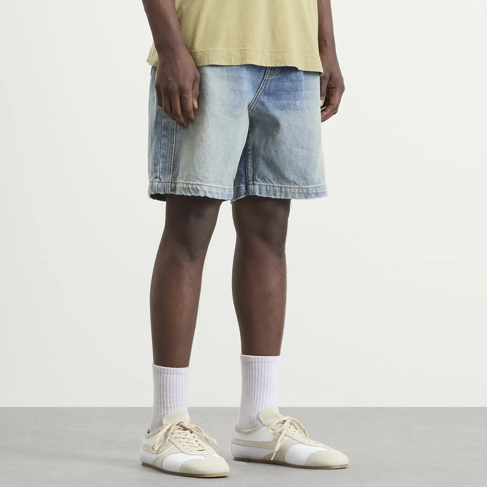 Rhude Boxy Traxedo Denim Shorts