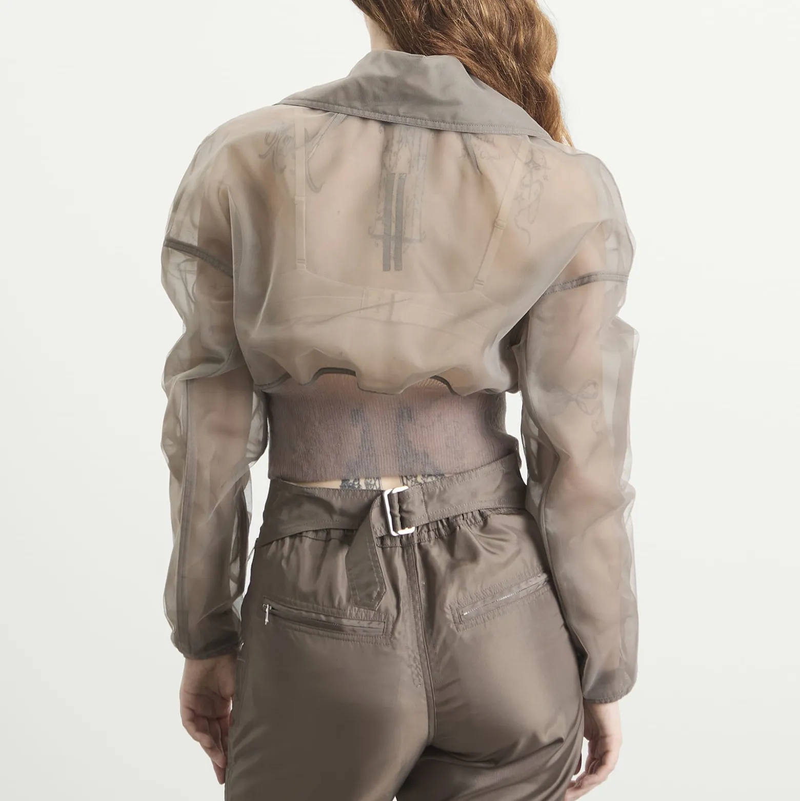 Rick Owens Dracucollar Cropped Bomber Jacket