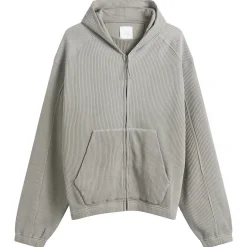 ROA Bee Sun Faded Organic Waffle Zip Up Hoodie