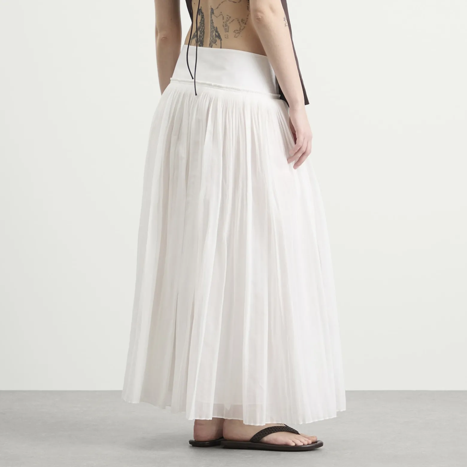 Rohe Pleated cotton muslin skirt