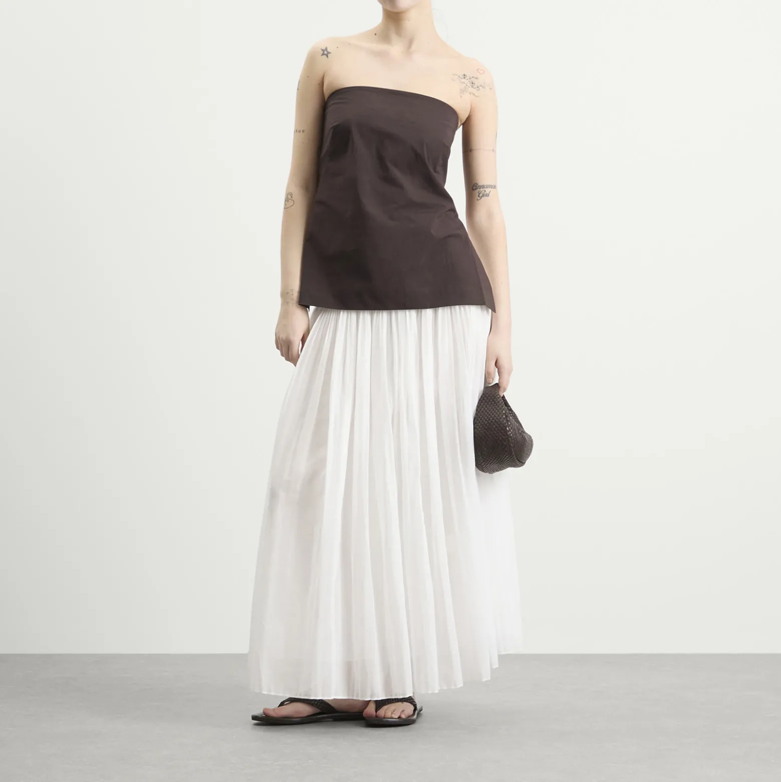 Rohe Pleated cotton muslin skirt