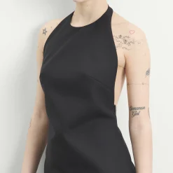 Rohe Pleated muslin halter dress