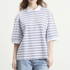 Rohe Striped oversized polo
