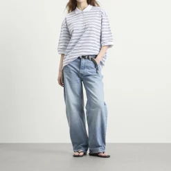 Rohe Striped oversized polo