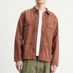 RRL Embroidered Herringbone Overshirt