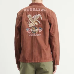 RRL Embroidered Herringbone Overshirt