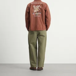 RRL Embroidered Herringbone Overshirt