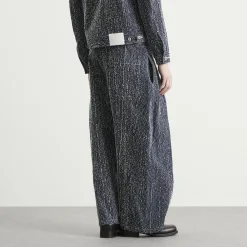 Sage Nation Box Pleat Needle Punch Denim Jeans