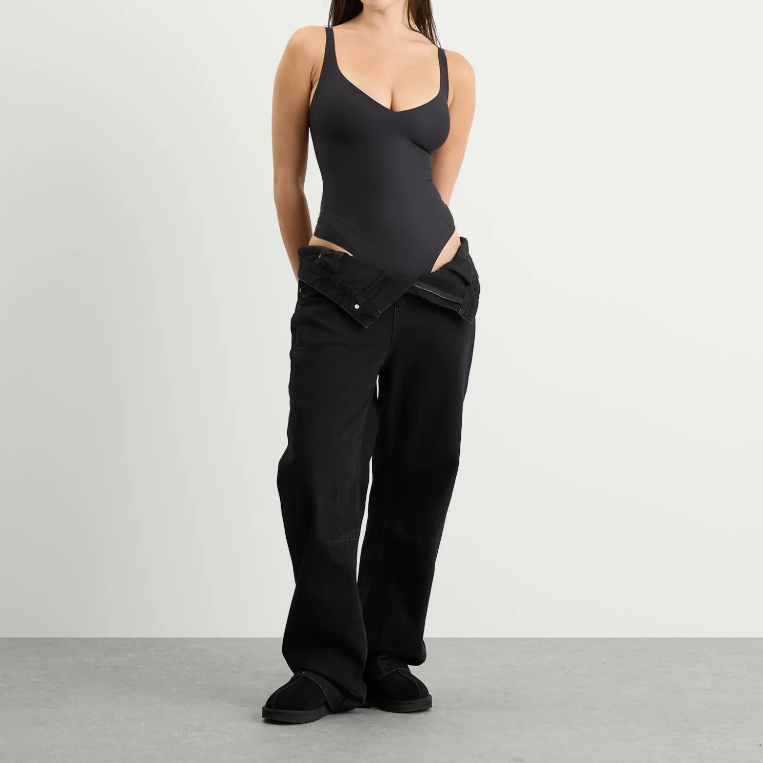 SKIMS Body Unlined Plunge Thong Bodysuit