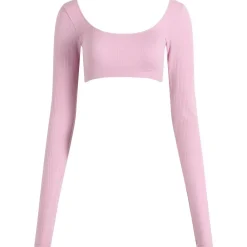 SKIMS Seamless Sheer Wool Long Sleeve Crop Top