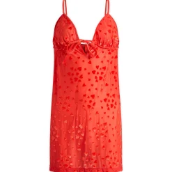 SKIMS Sheer Velvet Burnout Straight Neck Mini Dress