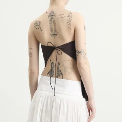 St. Agni Strapless Rouleau Tie Top
