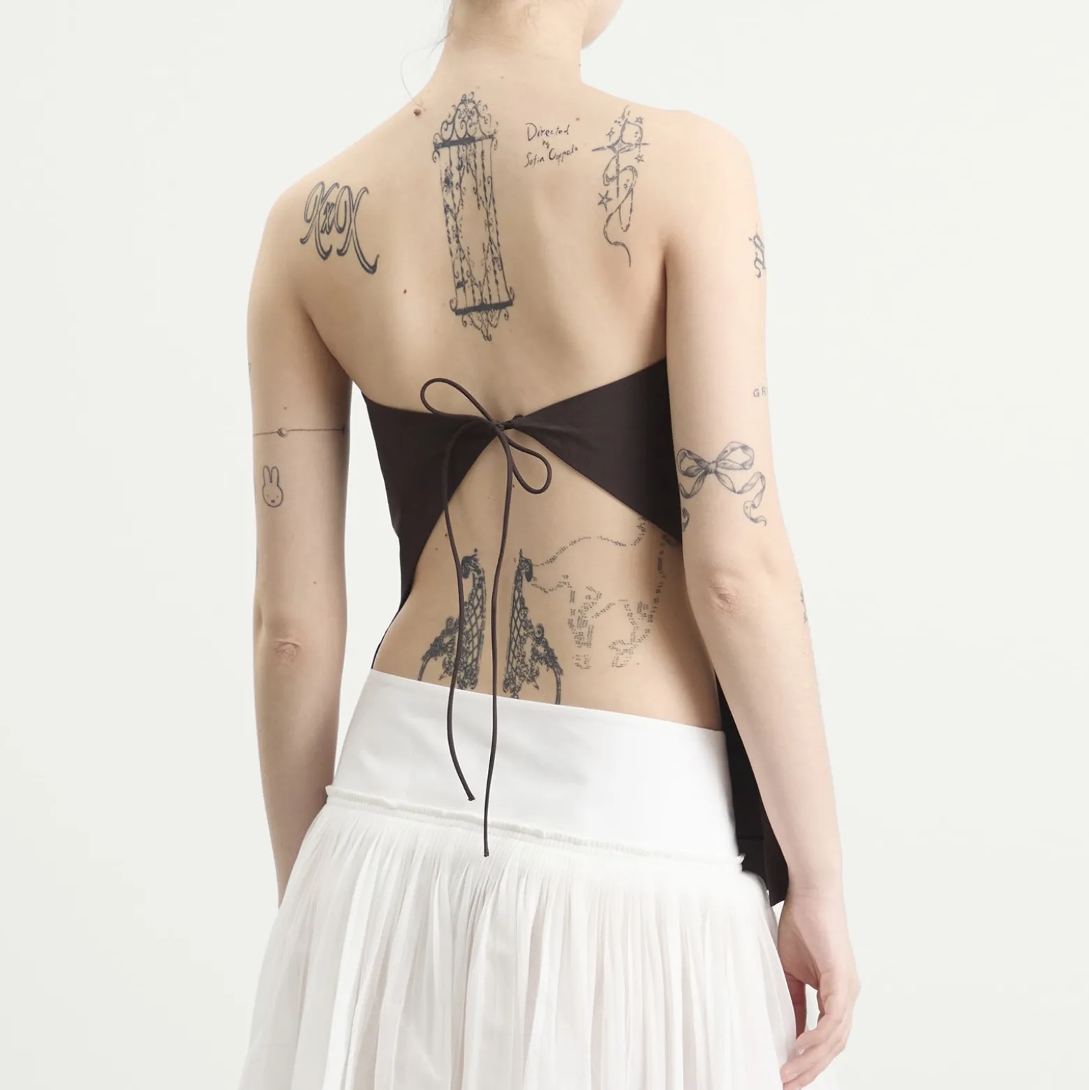 St. Agni Strapless Rouleau Tie Top