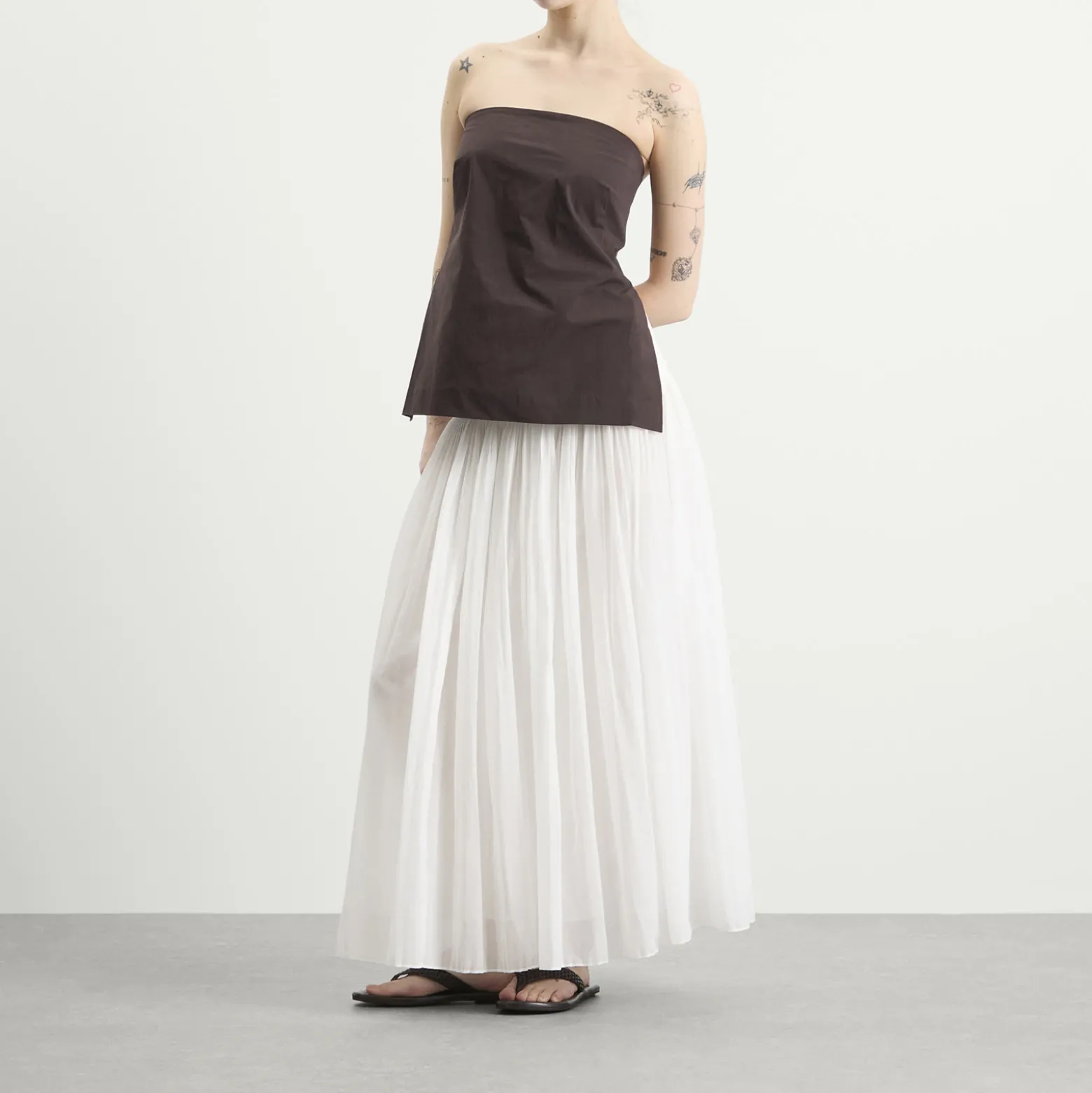 St. Agni Strapless Rouleau Tie Top