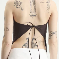 St. Agni Strapless Rouleau Tie Top