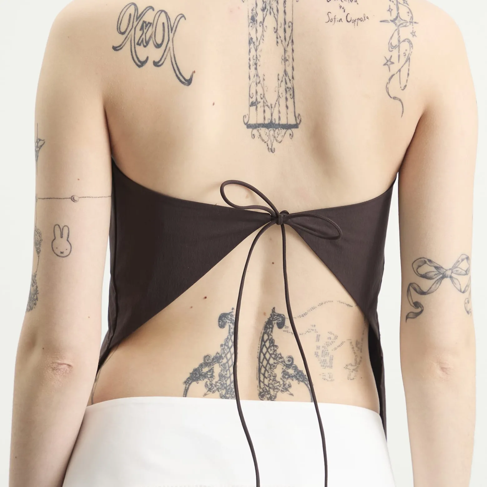 St. Agni Strapless Rouleau Tie Top