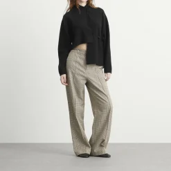 STEL Check Straight Leg Trousers