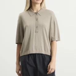 STEL knit polo top