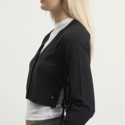 STEL side tie V neck jumper