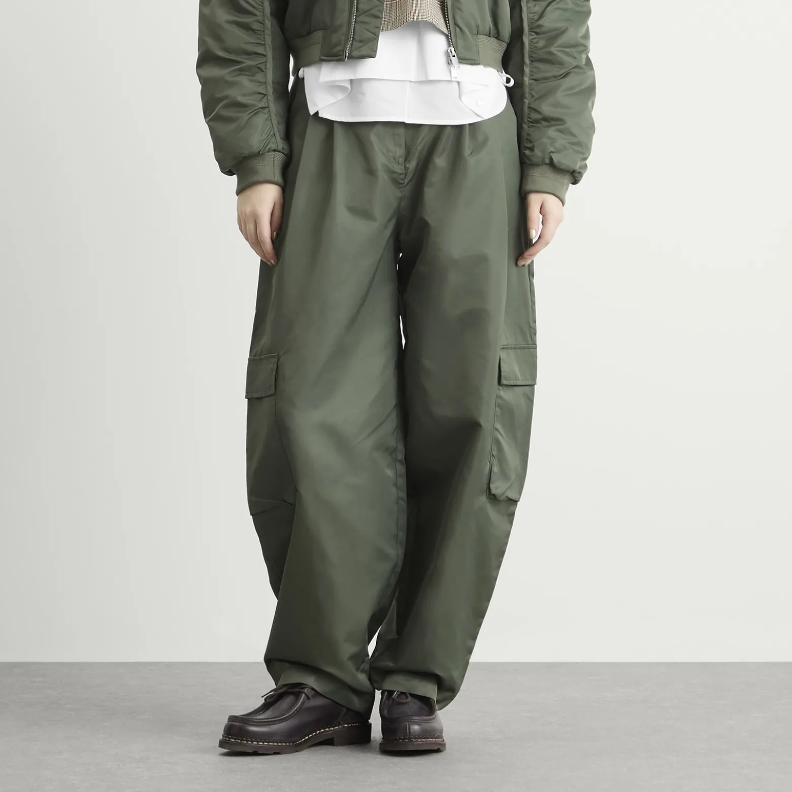 STEL Tapered Nylon Barrel Leg Trousers