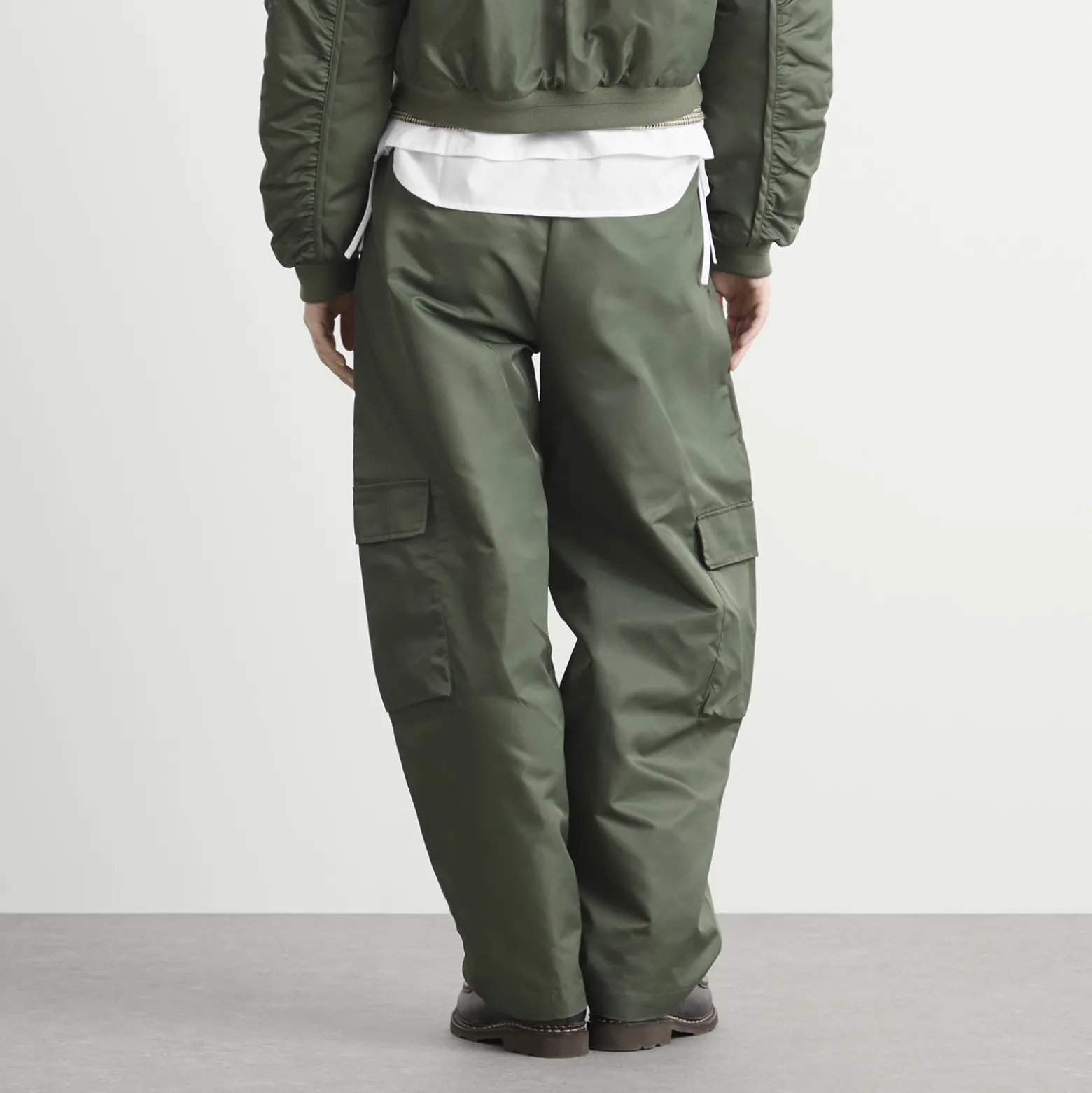 STEL Tapered Nylon Barrel Leg Trousers
