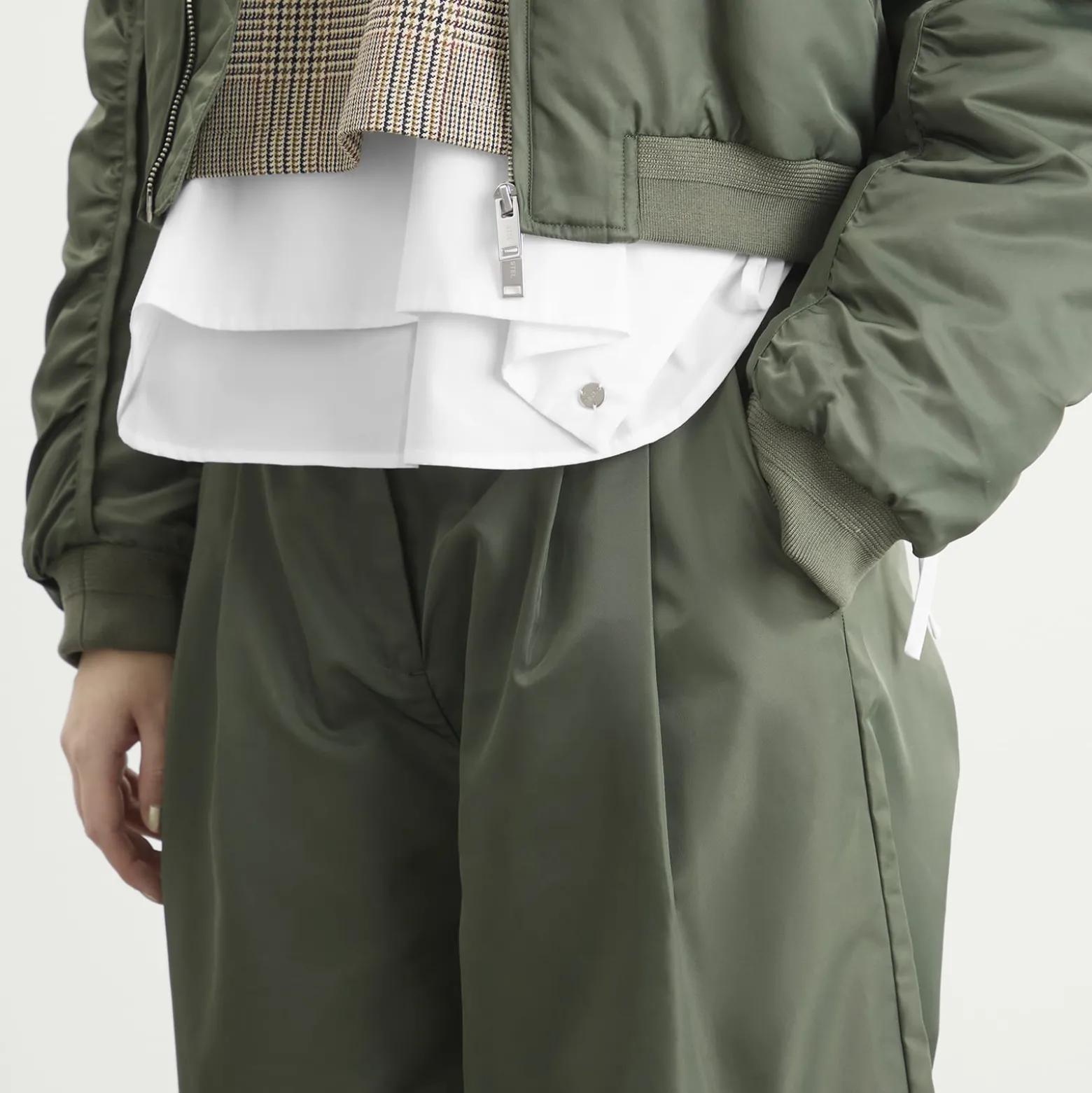 STEL Tapered Nylon Barrel Leg Trousers