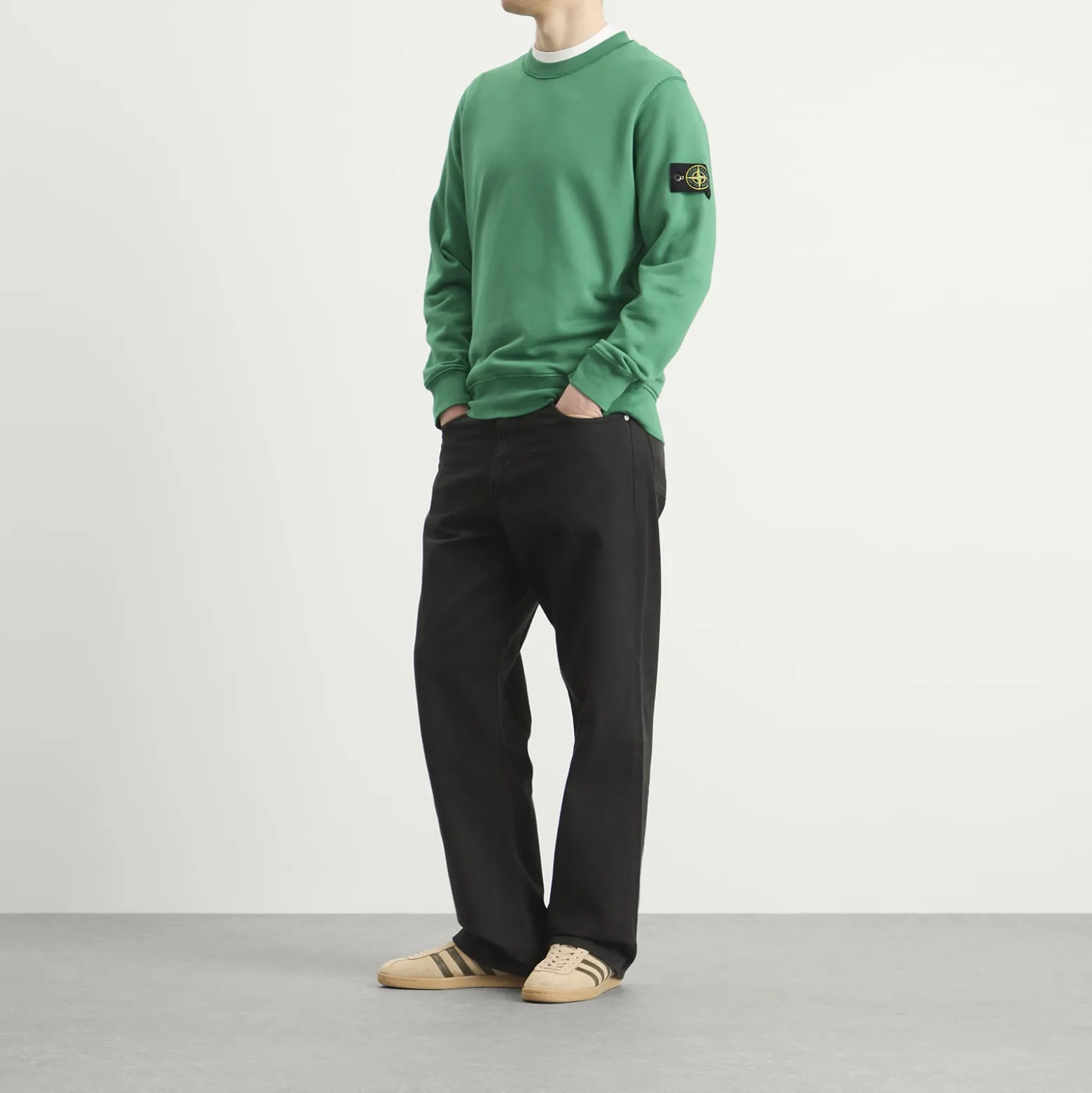 Stone Island Garment Dyed Crew Neck Sweatshirt