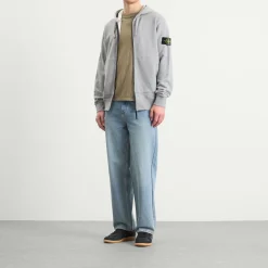 Stone Island Garment Dyed Zip Hoodie