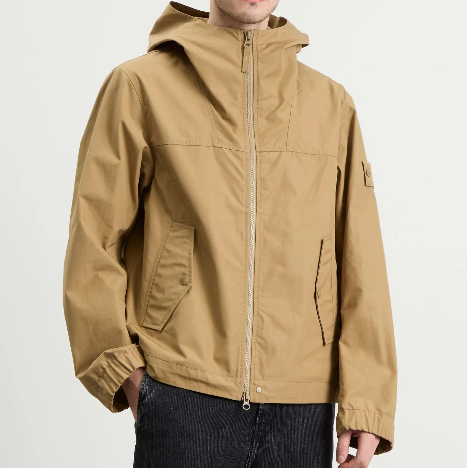 Stone Island Ghost Cotton Canvas Hooded Jacket