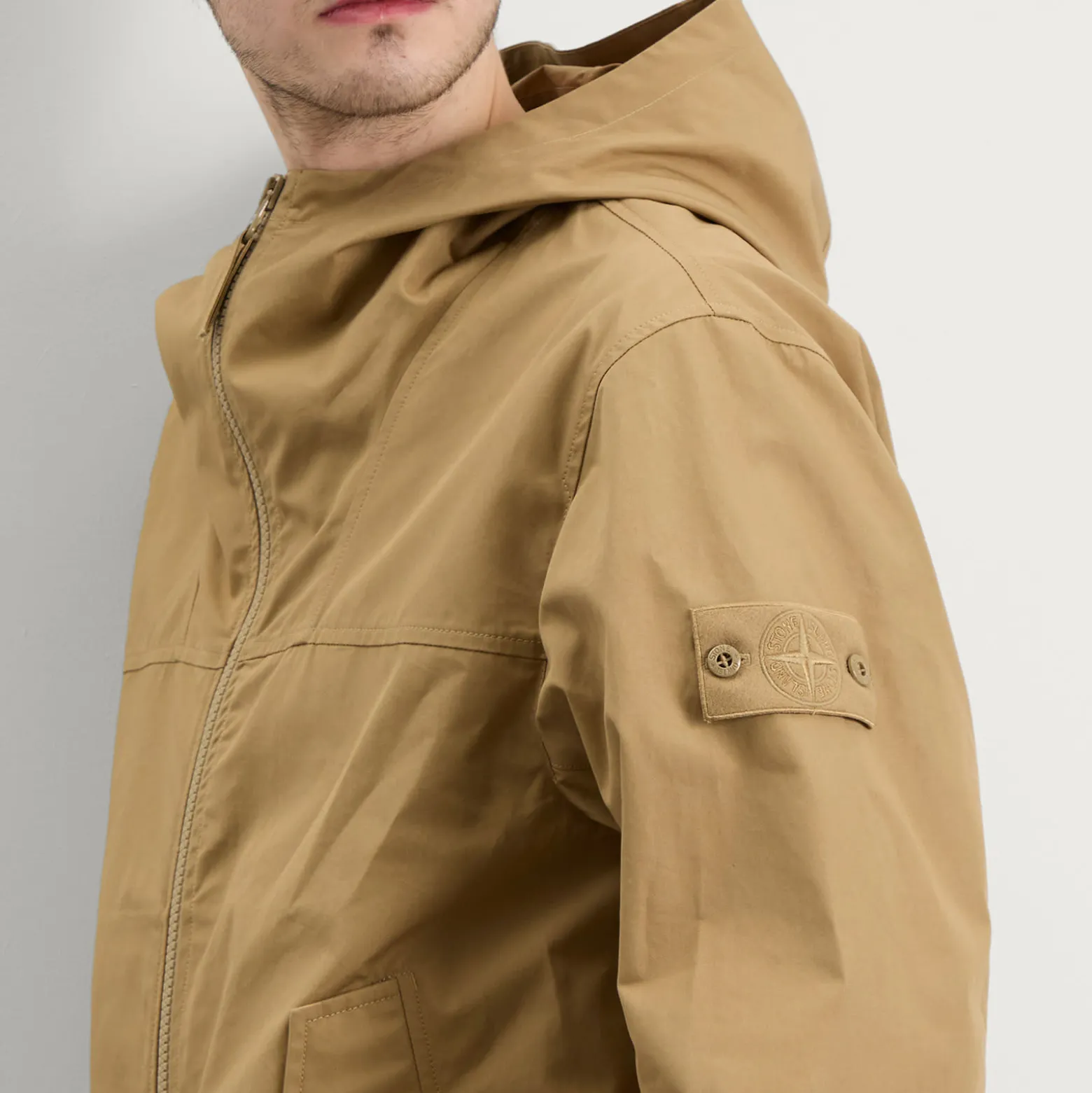 Stone Island Ghost Cotton Canvas Hooded Jacket