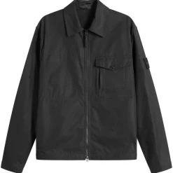 Stone Island Ghost Cotton Canvas Zip Shirt Jacket