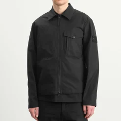 Stone Island Ghost Cotton Canvas Zip Shirt Jacket