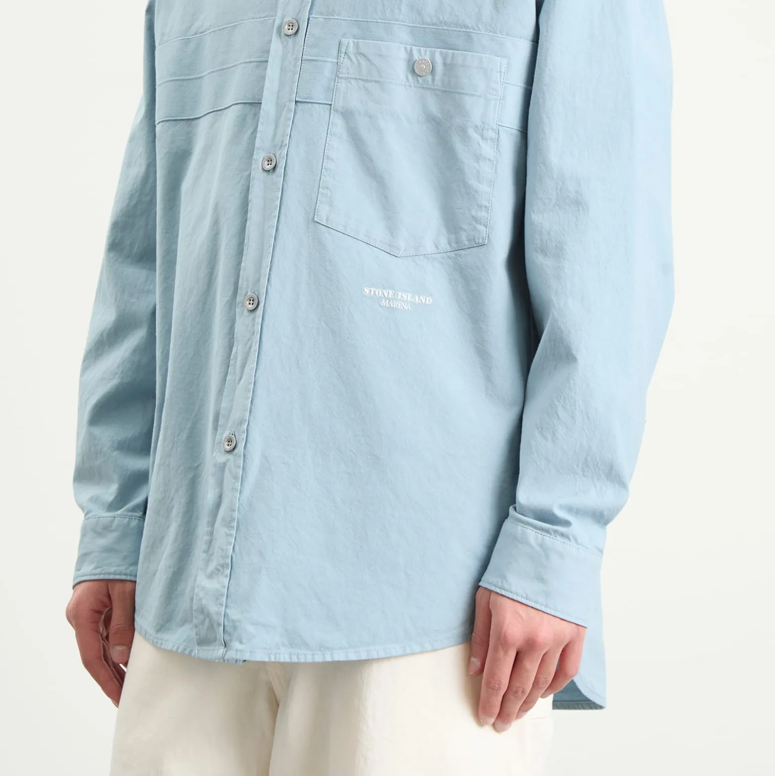 Stone Island Marina Cotton Nylon Panama Overshirt