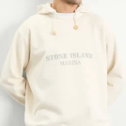 Stone Island Marina Garment Dyed Logo Hoodie